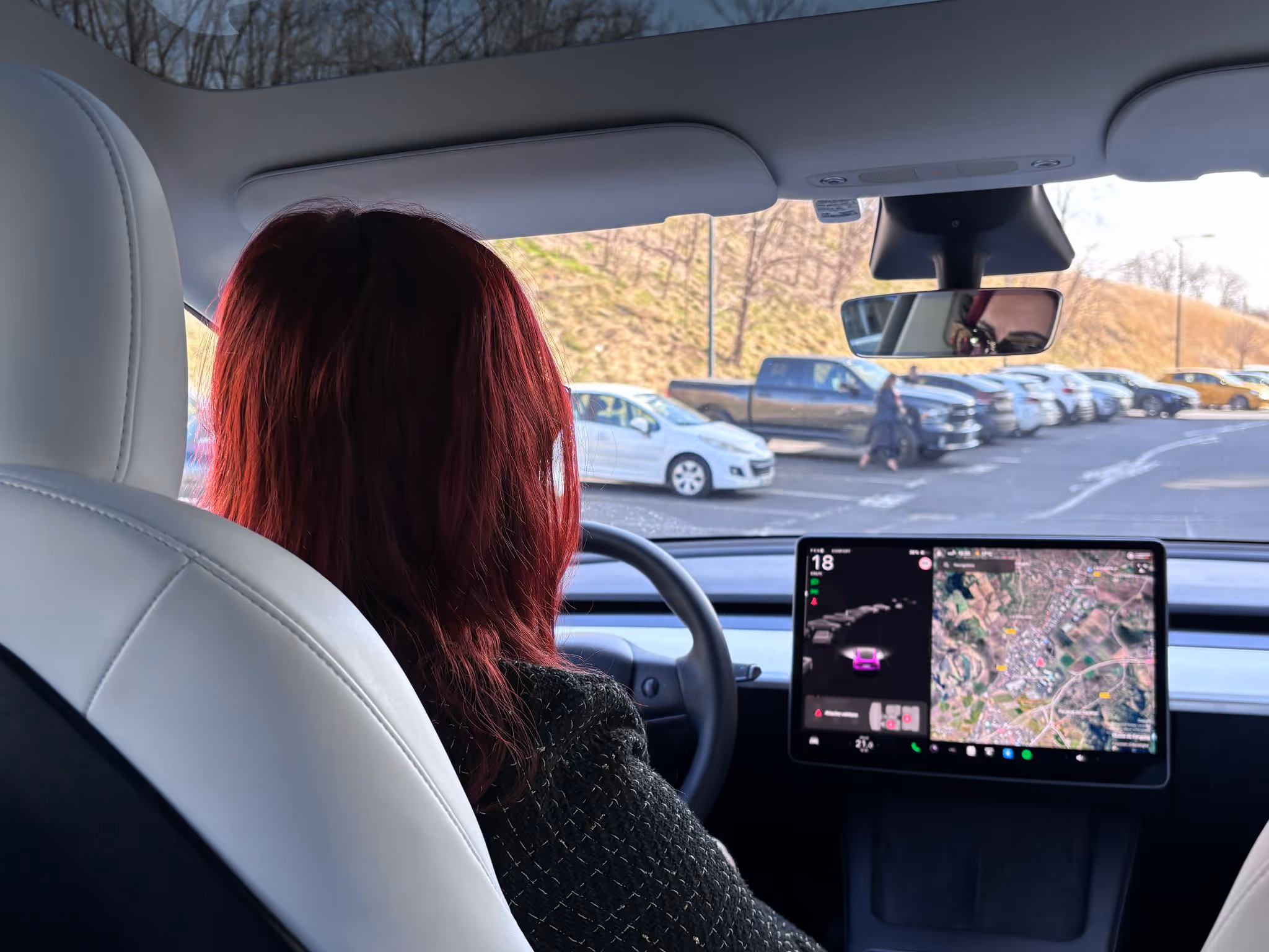 Passagere a bord d'un vehicule EuroCab